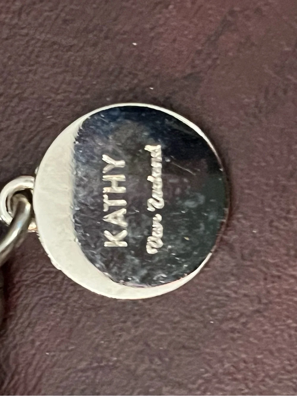 Kathy Van Zeeland Silver-Tone Heart Charm Keyring with Clear Crystal Accent
